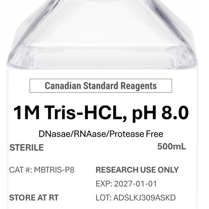 🍁1 M Tris-HCl, 500 mL, Sterile, DNase/ RNase/ Protease Free